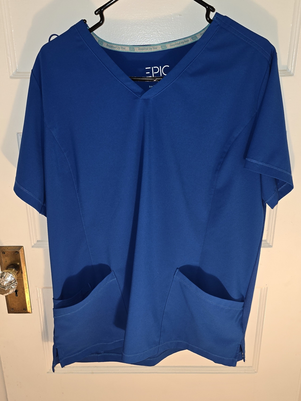 EPIC Galaxy Blue V-Neck Short Sleeve Scrub Top